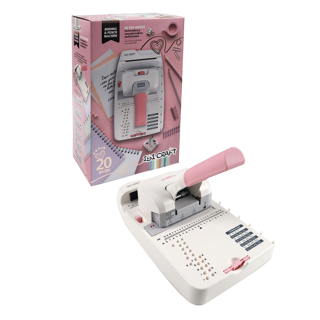 PERFORADORA Y ENCUADERNADORA MULTISISTEMA IBI CRAFT (20 PIEZAS)