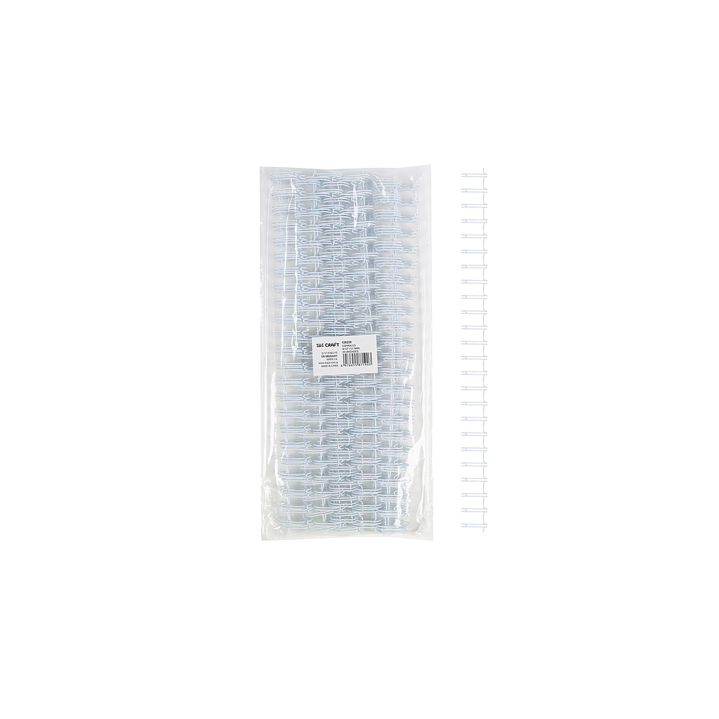 ESPIRALES DOBLES METÁLICOS A4 IBI CRAFT 12.7mm, BLANCOS