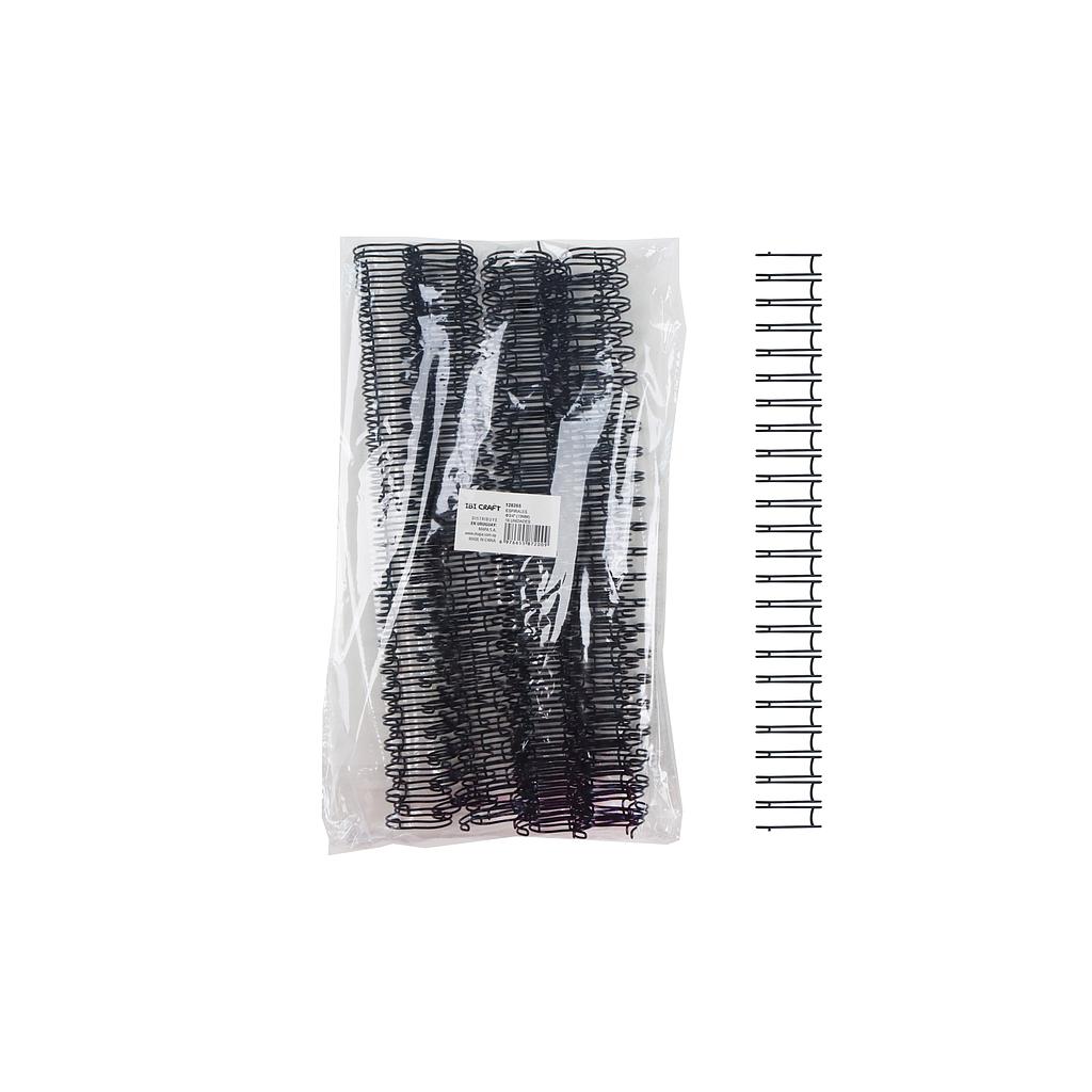 ESPIRALES DOBLES METÁLICOS A4 IBI CRAFT, 3/4"~19.0mm, NEGROS