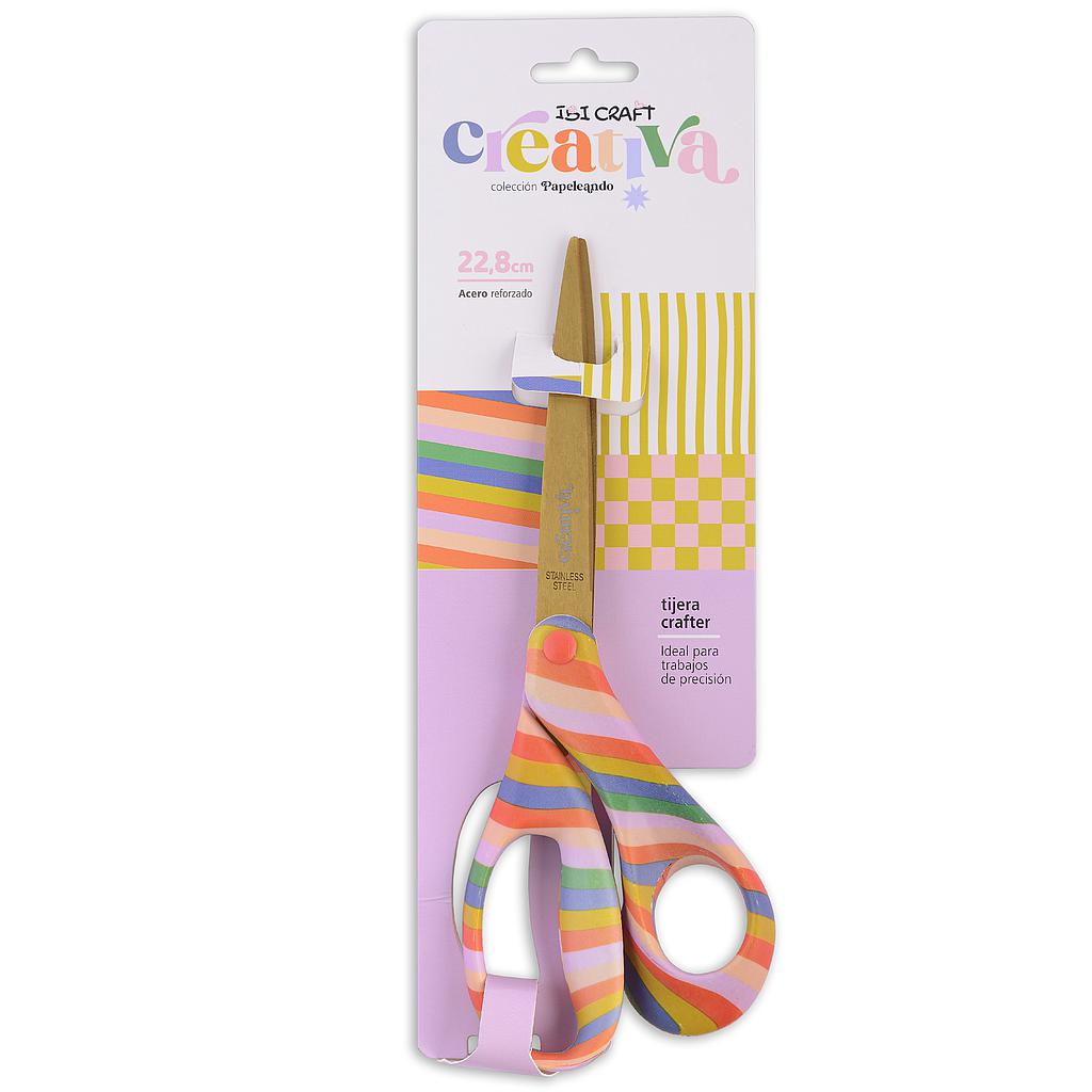TIJERA IBI CRAFT "CREATIVA" PARA CRAFTERS, 22,8 cms, CUCHILLAS DORADAS DE ACERO