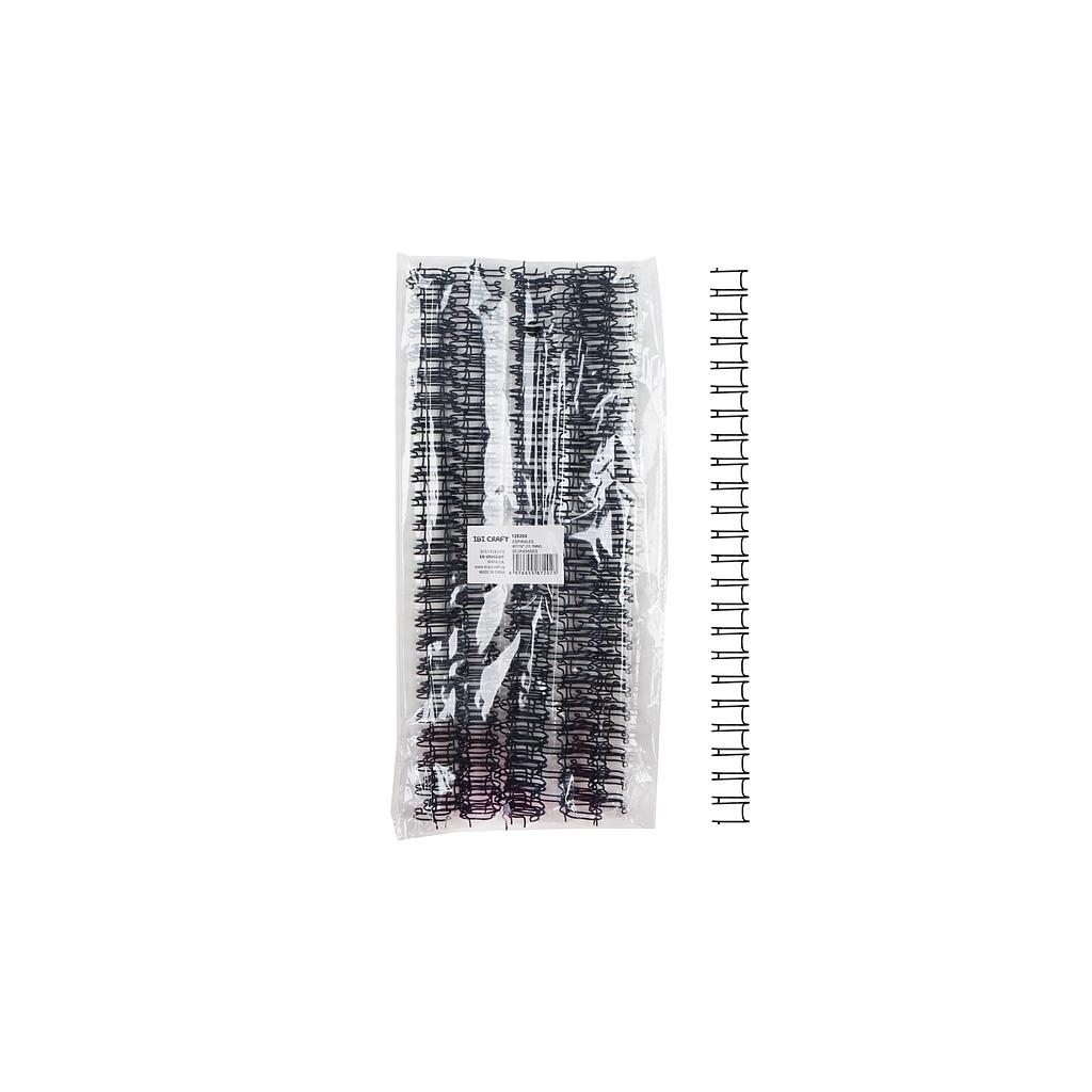 ESPIRALES DOBLES METÁLICOS A4 IBI CRAFT, 7/16"~11.1mm, NEGROS