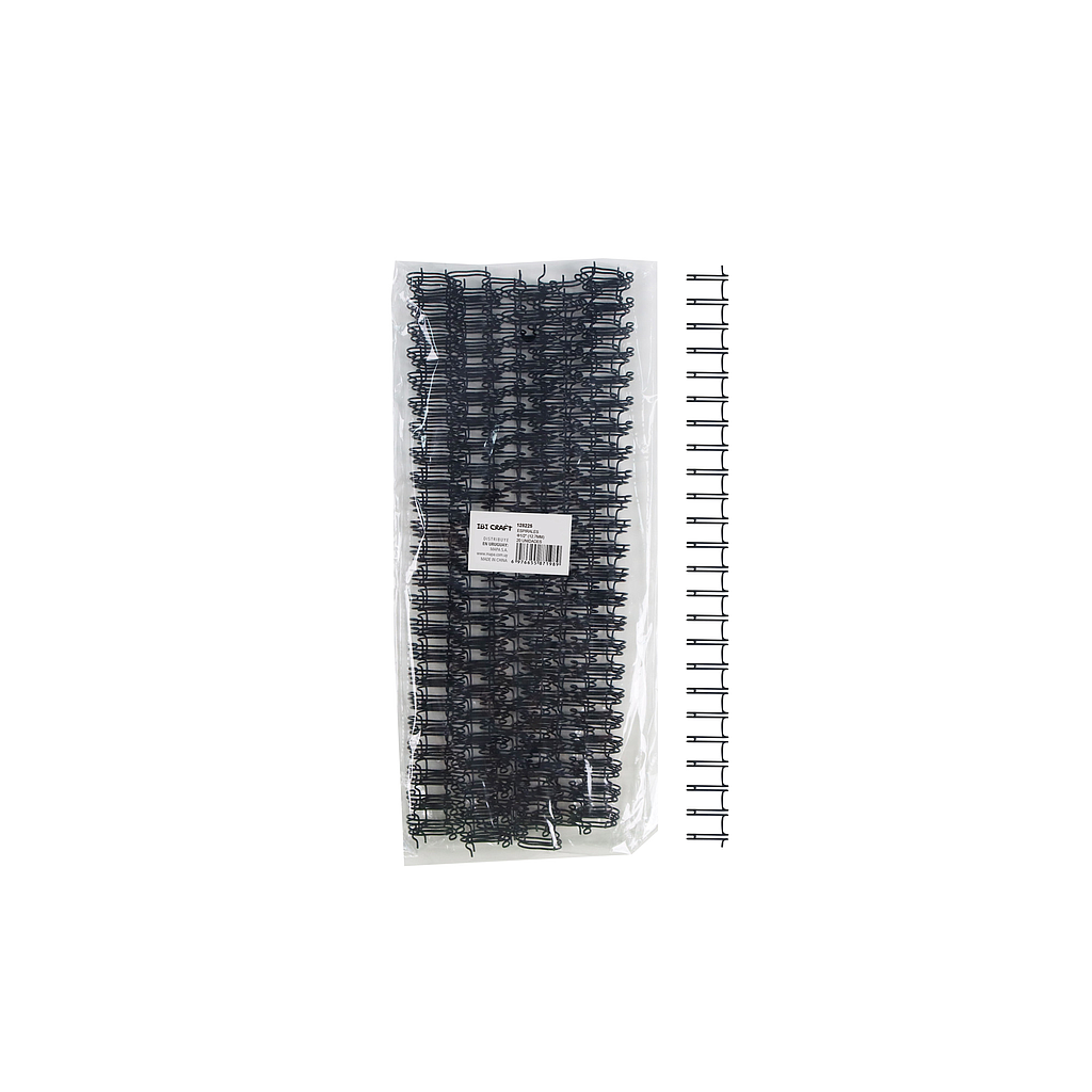 ESPIRALES DOBLES METÁLICOS A4 IBI CRAFT, 1/2"~12.7mm, NEGROS