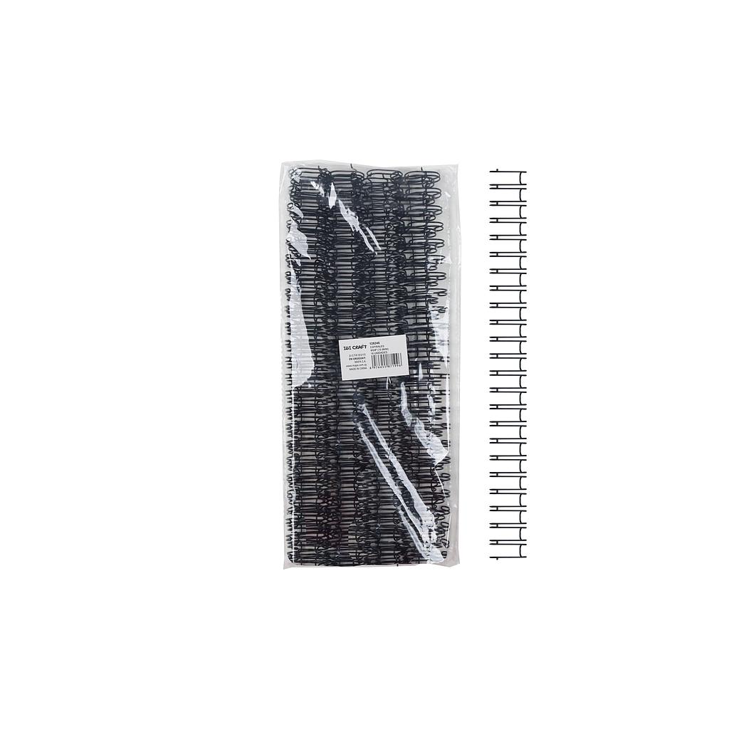 ESPIRALES DOBLES METÁLICOS A4 IBI CRAFT, 5/8"~15.9mm, NEGROS