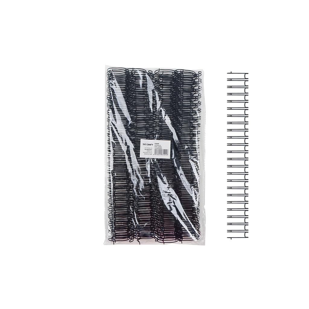 ESPIRALES DOBLES METÁLICOS A4 IBI CRAFT, 7/8"~22.0mm, NEGROS