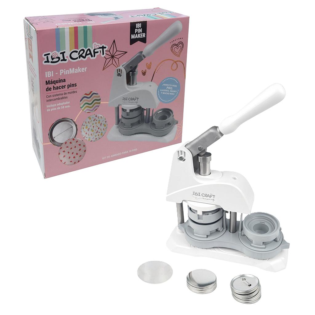 PRENSA PARA PINS IBI CRAFT, KIT C/MOLDE 58MM + 10 SETS DE PINS