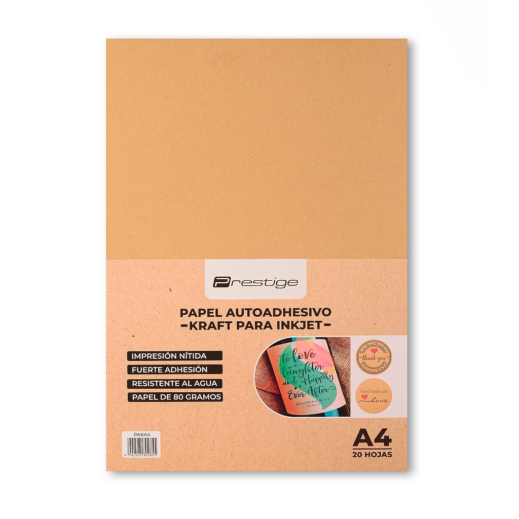 PAQ. C/20H. PAPEL AUTOADH. KRAFT PRESTIGE, A4, 80G