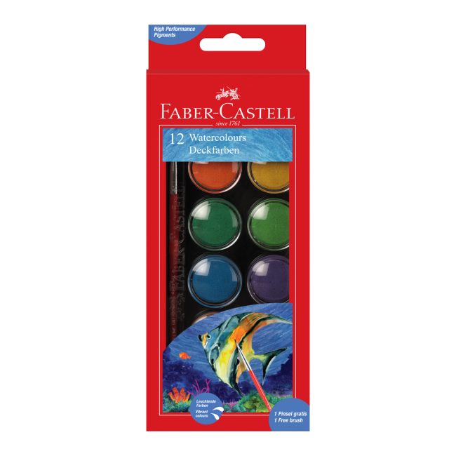 Acuarelas Jumbo 12 colores Faber-Castell