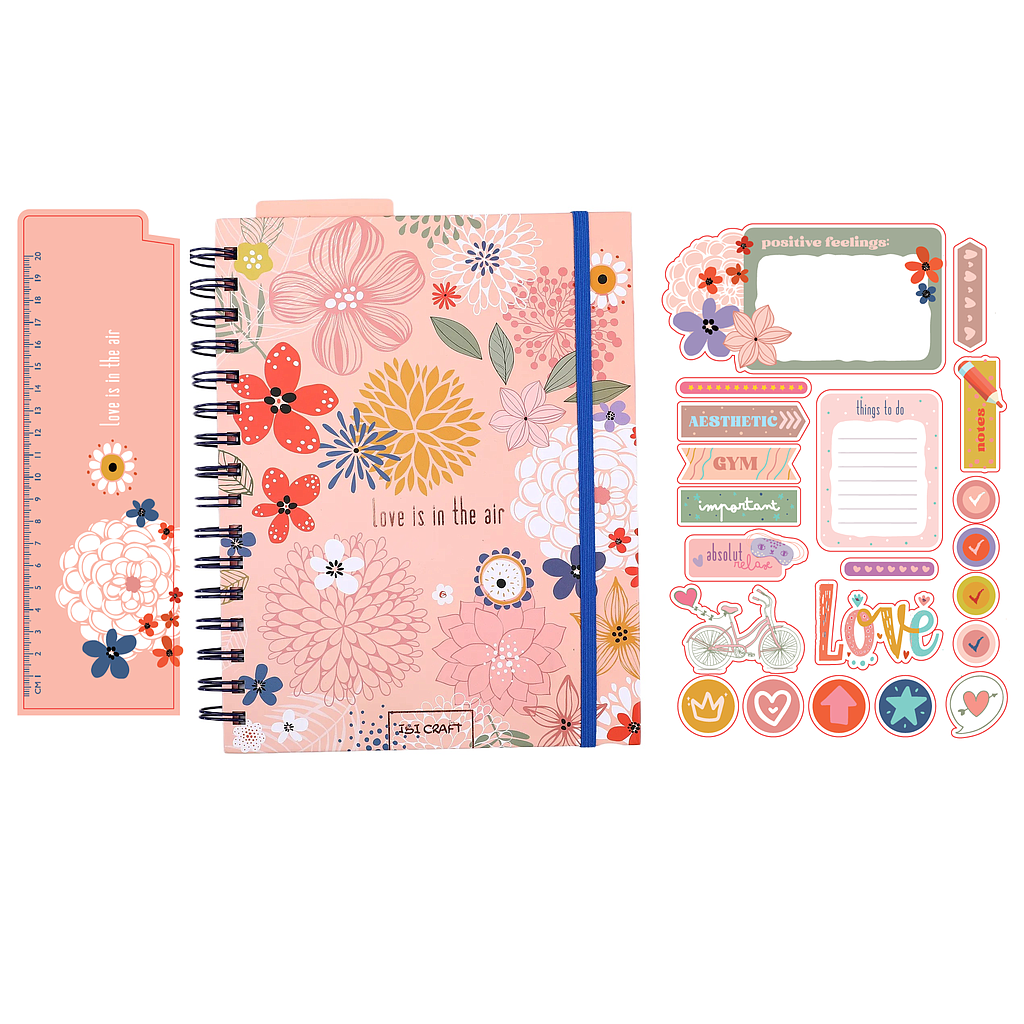 CUADERNO IBI CRAFT, 150 H. DISEÑO "LOVE IS IN THE AIR"