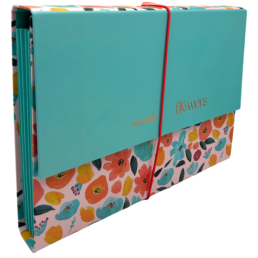 CARPETA IBI CRAFT PORTA DOCUMENTOS, CON 6 DIVISIONES, 235x330mm, COLECCIÓN "FLOWERS"