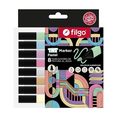 marcador Filgo tnt market 3.0 - estuche 8 pas