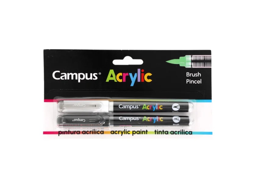 Marcadores punta pincel Campus Acrylic 2 unidades