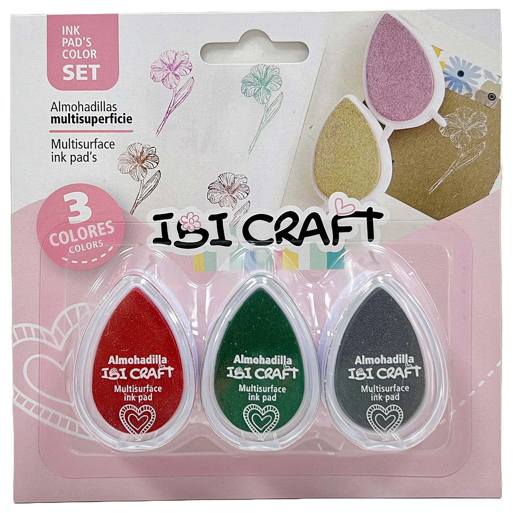 SET DE 3 ALMOHADILLAS MULTI SUPERFICIE IBI CRAFT, COLORES OSCUROS