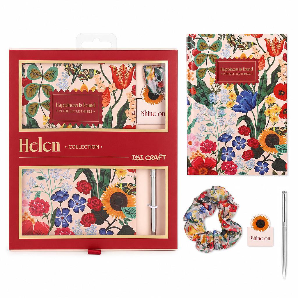 SET PAPELERÍA IBI CRAFT, 4 PIEZAS, HELEN COLLECTION