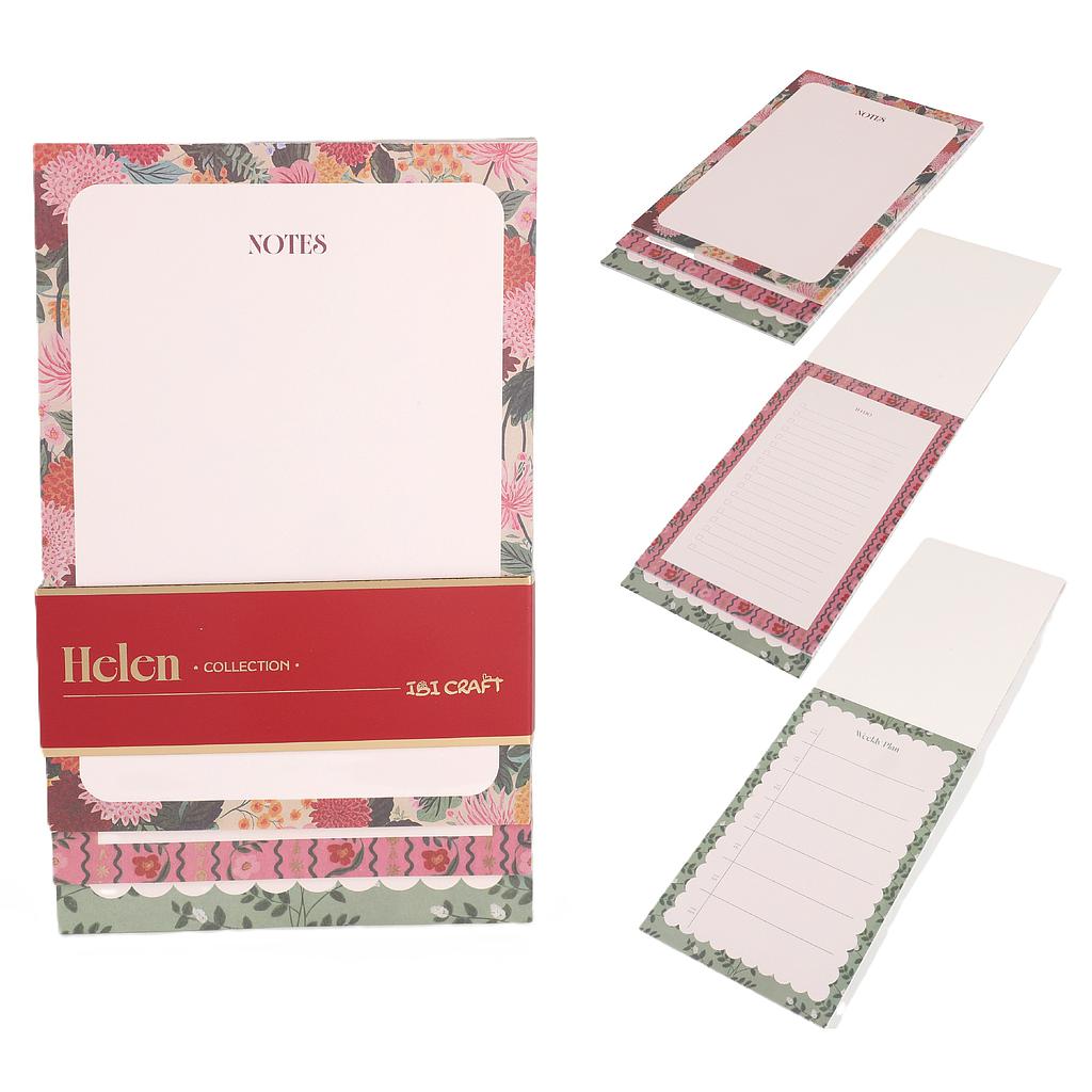 BLOC DE NOTAS IBI CRAFT HELEN COLLECTION, 140X230MM, 25 HOJAS x 3 NIVELES