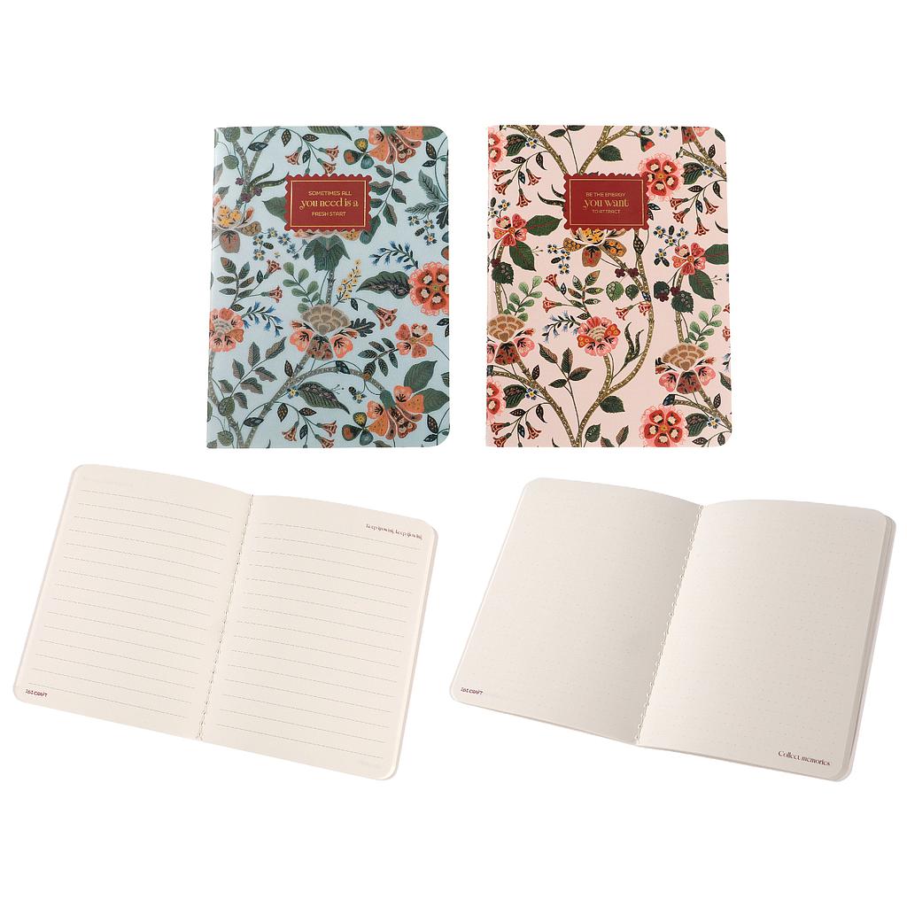 SET CUADERNOS IBI CRAFT, 2 PIEZAS, T. FLEX, A6, (RAYADO + PUNTEADO), HELEN COLLECTION