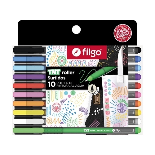Boligrafo Filgo tnt roller - estuche 10 surtido
