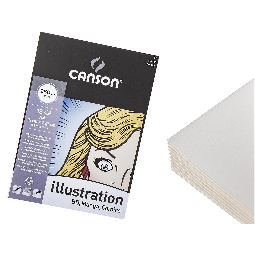 BLOC CANSON ILLUSTRATION, A4, 12H., 250GRS.
