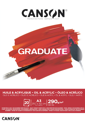 BLOC CANSON GRADUATE, ÓLEO &amp; ACRILÍCO, A3, 20H., 290GRS.