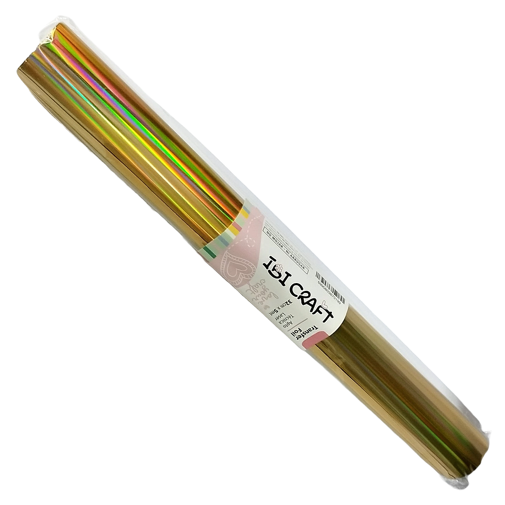 ROLLO DE PAPEL TERMOTRANSFERIBLE "FOIL PAPER", IBI CRAFT 32cm*5m - TORNASOL ORO