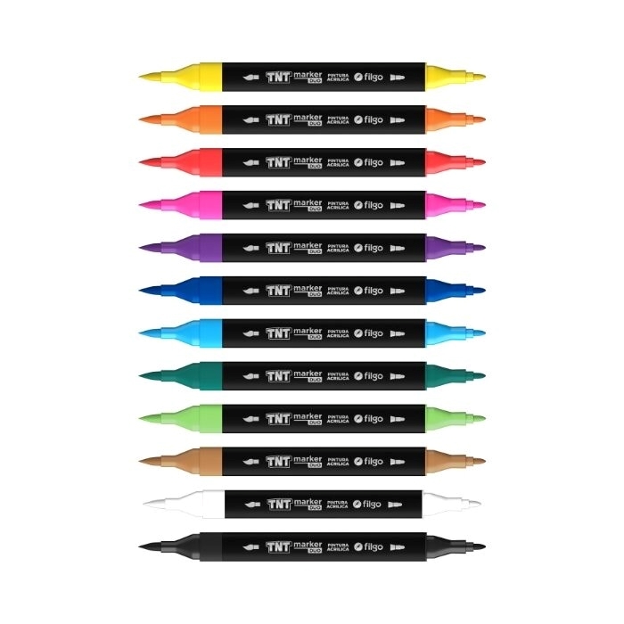 Filgo marcador tnt duo market - estuche plastico 12 surtido