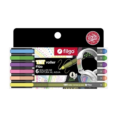 Boligrafo Filgo tnt roller - estuche 6 fluo