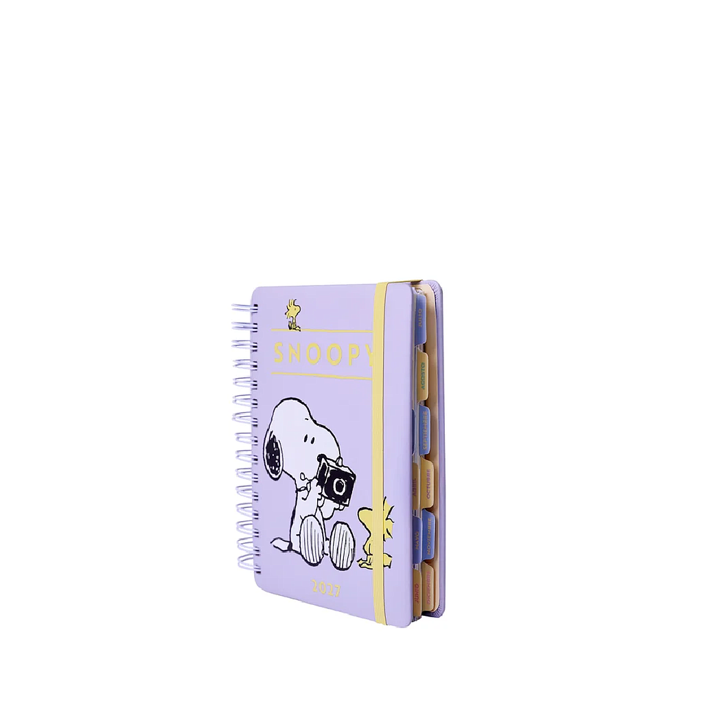 Agenda Mooving Snoopy 2027 diaria con espiral