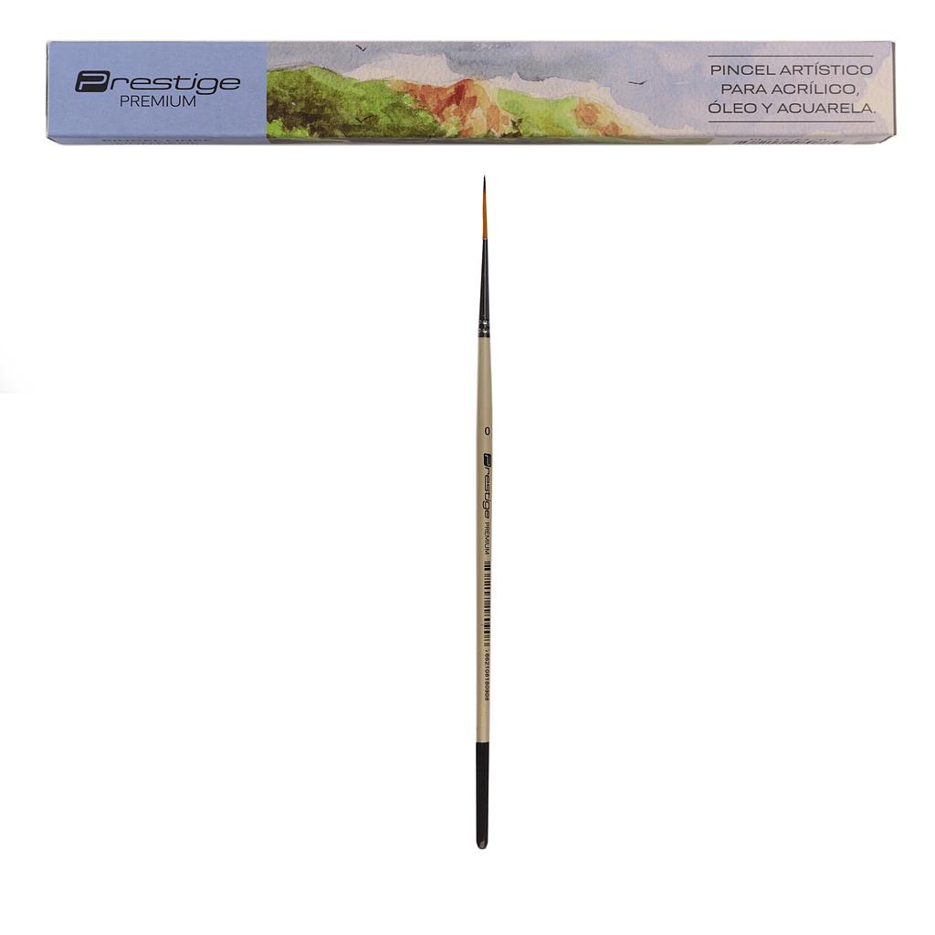 PINCEL ARTÍSTICO PRESTIGE "PREMIUM", SINTÉTICO, CABO CORTO, DELINEADOR, #0
