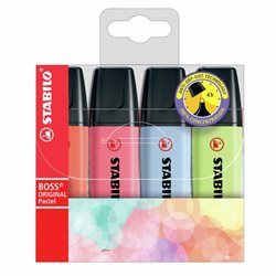 Resaltador Stabilo Boss Pastel x4 Estuche Rígido