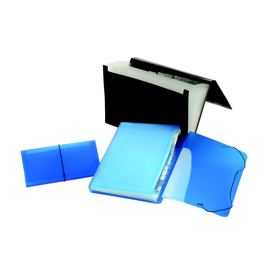 CARPETA OMEGA PORTA CHEQUES, C/13 DIVISIONES, 130x260mm NEGRO