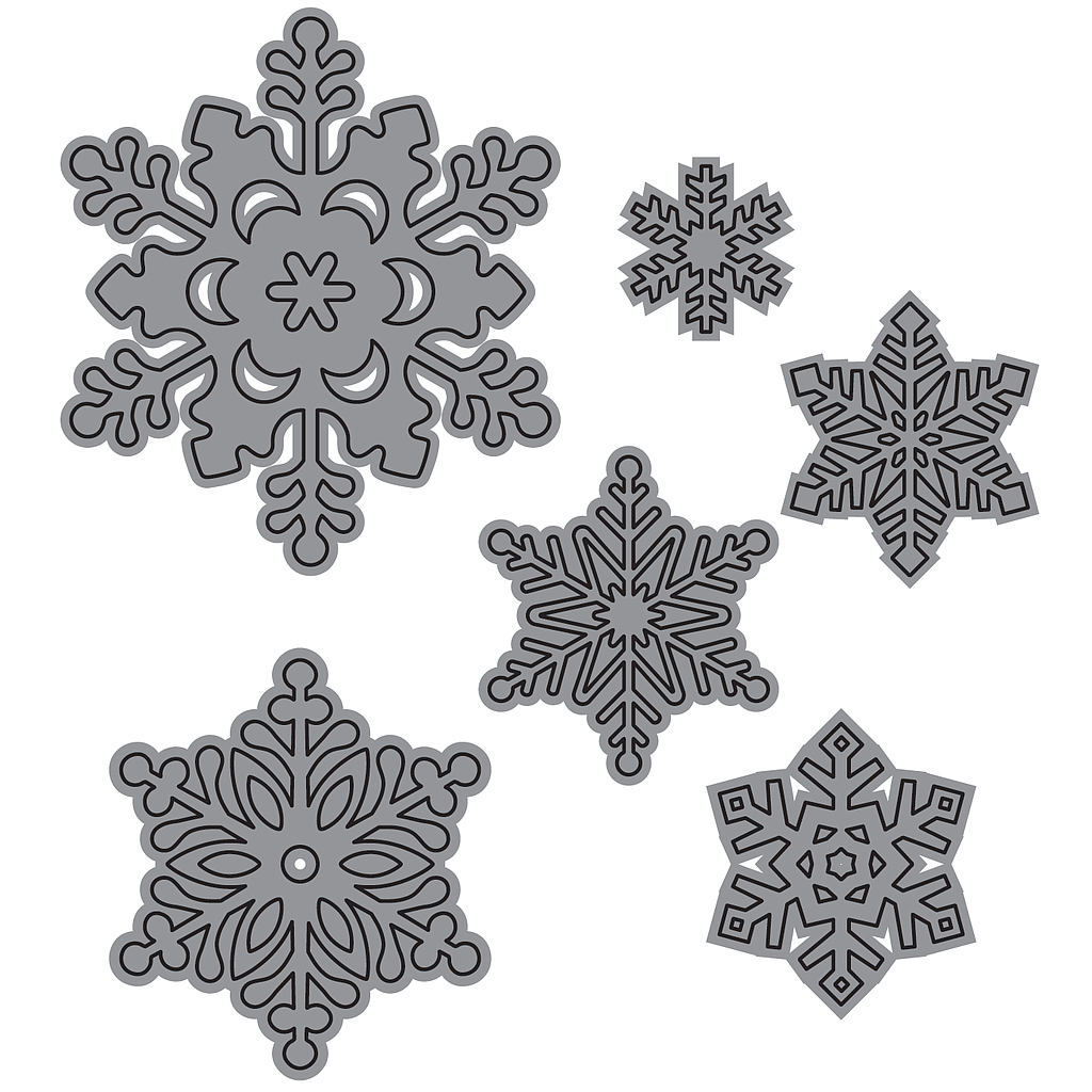 TROQUEL DE CORTE, FORMA COPOS DE NIEVE P/MÁQ. TROQUELADORA DE 6"